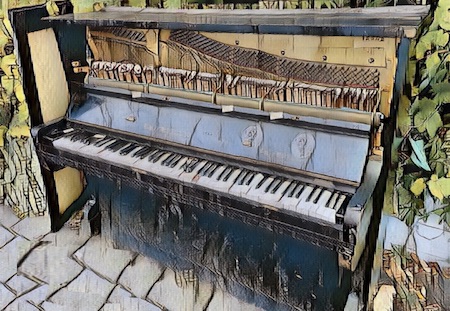stretched piano