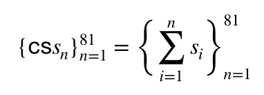 cumulative sums